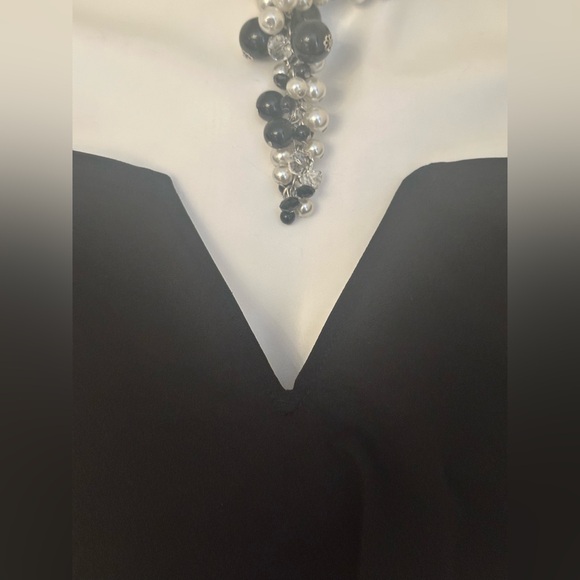 No Tag Elegant Black Off Shoulder Ruffle Strapless Jumpsuit Zipper On Side. Sz S - Picture 5 of 16